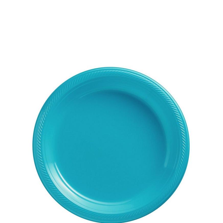 Caribbean Blue Plastic Dessert Plates 20ct